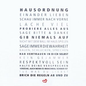 Papierservietten " Hausordnung..."