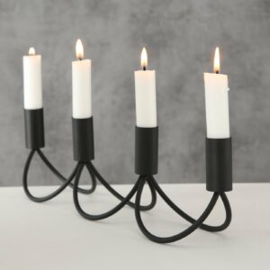 Kerzenständer / Adventskranz, "Berit" Boltze,
4-er, schwarz, Metall