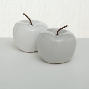 Deko Apfel weiß & grau