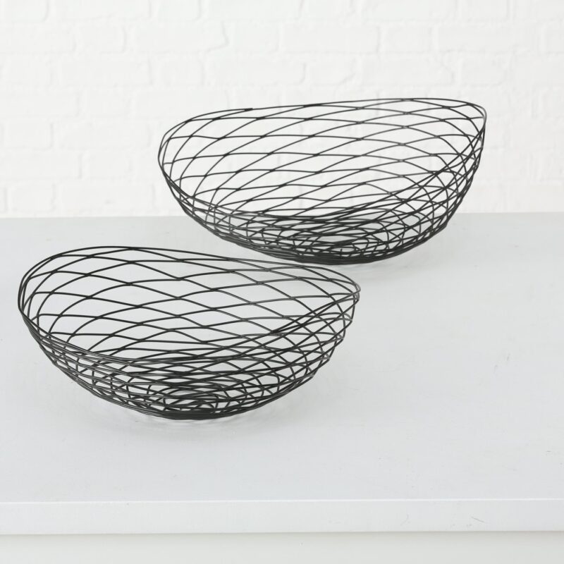 Deko Schale / Deko Korb Clarisse, Metall, schwarz