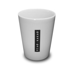 Tasse / Becher Labelwrite "Ciao.Kakao" schwarz  &  gold