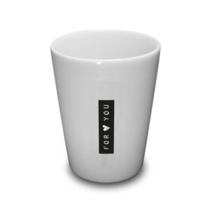 Tasse / Becher Labelwrite "For you" schwarz  &  gold