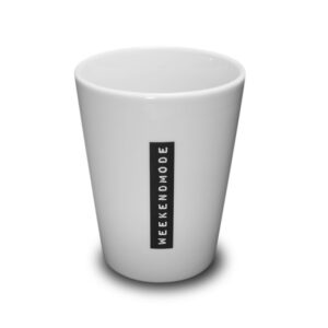 Tasse / Becher Labelwrite "Weekendmode" schwarz  &  gold