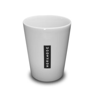 Tasse / Becher Labelwrite "Workmode" schwarz  &  gold