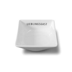 Schälchen / Schale "Lieblingsgast " schwarz / gold