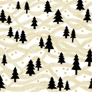 Papierservietten "Weihnachtsbaum / Tanne / gold-schwarz"