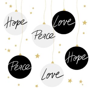 Papierservietten "HOPE PEACE LOVE"