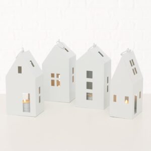 Haus, Kerzenhaus, Teelicht, Häuschen, Lichthaus, weiß, Bryne, Metall, Boltze
