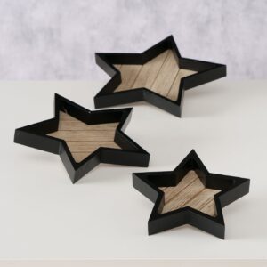 Tablett, Stern, schwarz, 3 Größen, Boltze