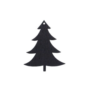 Holzanhänger Tannenbaum / Tanne, schwarz im 8er Set, Eulenschnitt